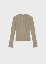 Load image into Gallery viewer, Taupe Girl's Knitted Mockneck Sweater
