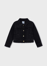 Load image into Gallery viewer, Black Ruffle Denim Jacket

