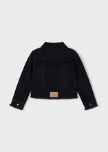 Load image into Gallery viewer, Black Ruffle Denim Jacket
