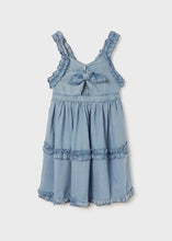 Load image into Gallery viewer, Ruffled Denim Bow Dress
