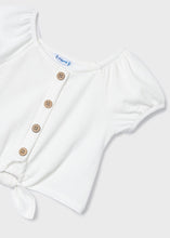 Load image into Gallery viewer, White Button Short Sleeve Top
