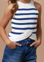 Load image into Gallery viewer, Navy Stripe Knit Tank
