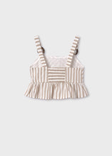 Load image into Gallery viewer, Tan Stripe Cropped Peplum Tank
