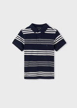 Load image into Gallery viewer, Navy Stripes Polo Top
