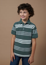 Load image into Gallery viewer, Dusty Sage Stripes Polo Top
