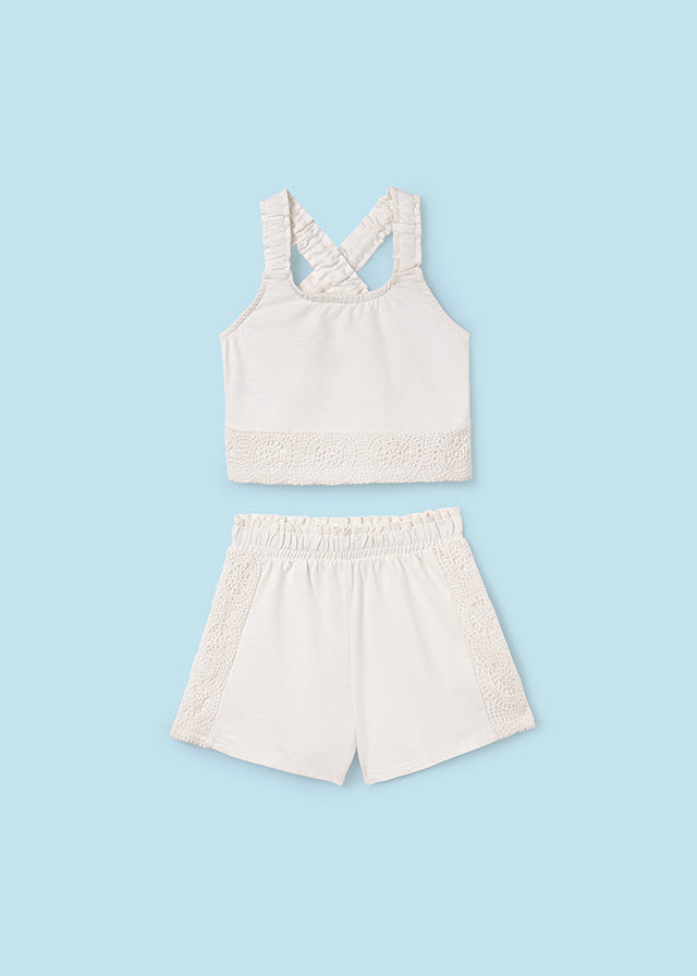 White Tank & Shorts Beach Set