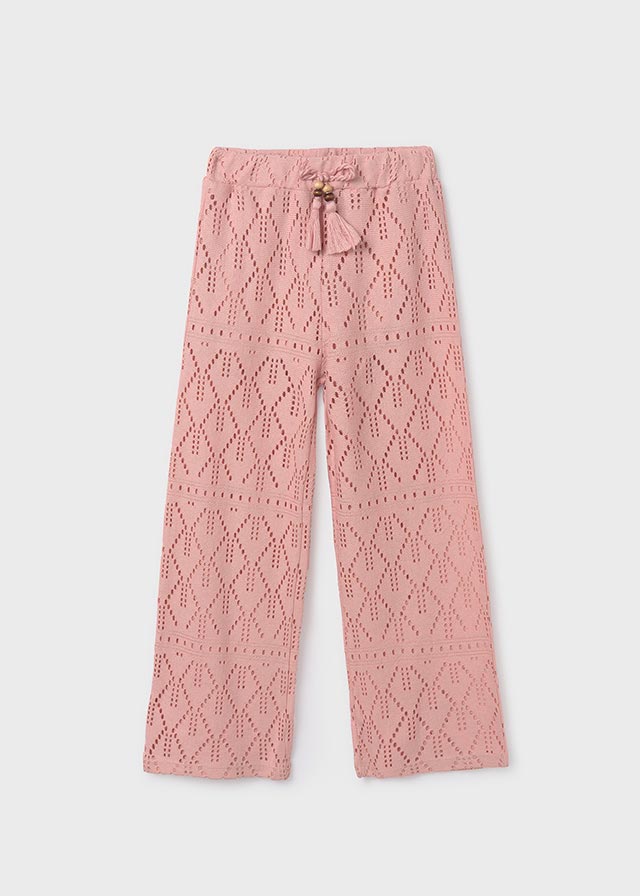 Pretty Pink Open-Work Beach Pant