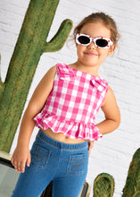 Load image into Gallery viewer, Checkered peplum Top
