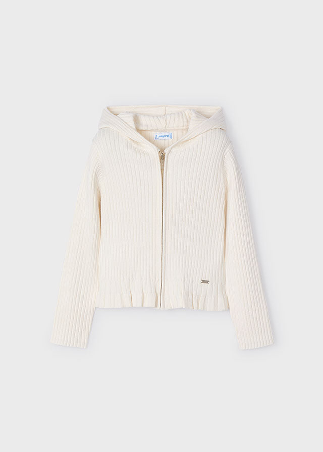 Hooded Cream Cardigan
