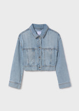 Load image into Gallery viewer, Girl&#39;s Light Wash Cropped Jean Jacket
