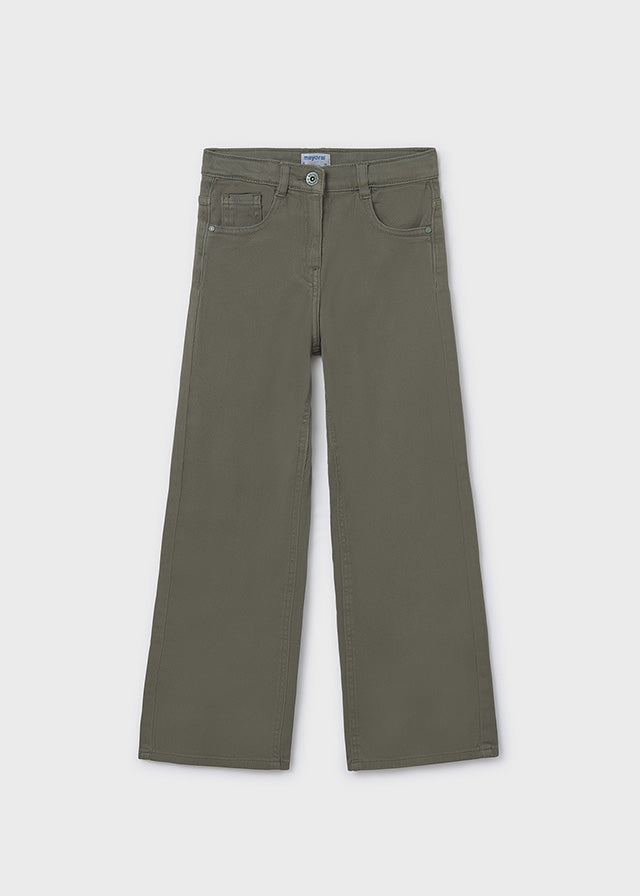 Twill Bay Leaf Wide Leg Pant