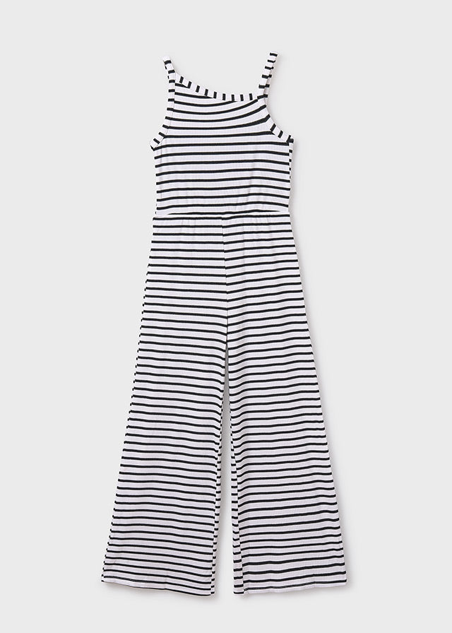 Black And White Striped Jumpsuit