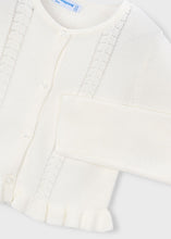 Load image into Gallery viewer, Girl's Ruffled Ivory Knit Cardigan
