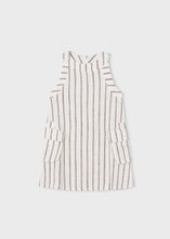 Load image into Gallery viewer, Stripped Linen Dress In Cream/Coffee
