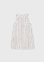 Load image into Gallery viewer, Stripped Linen Dress In Cream/Coffee
