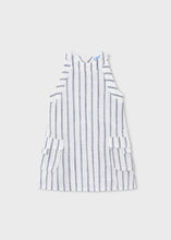 Load image into Gallery viewer, Stripped Linen Dress In Cream/Navy
