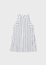Load image into Gallery viewer, Stripped Linen Dress In Cream/Navy
