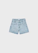 Load image into Gallery viewer, Light Wash Riveted Girl's Denim Shorts
