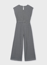 Load image into Gallery viewer, Cream/Black Striped Peek-A-Boo Striped Jumpsuit
