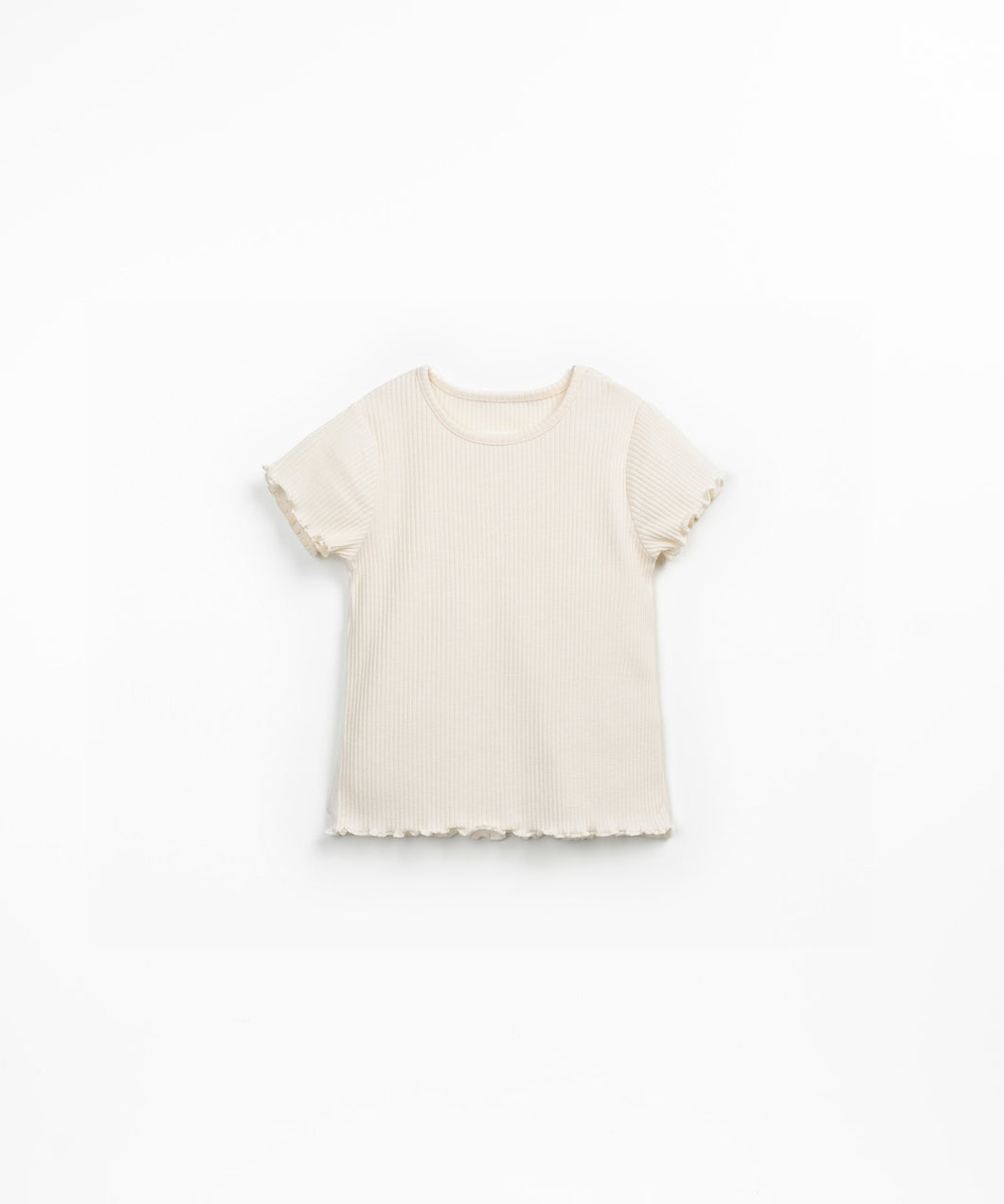 Cream Rib Lettuce Edge Tee