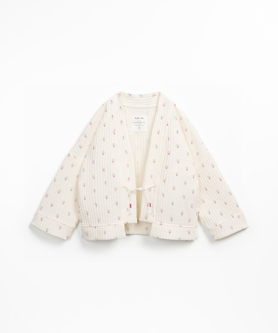 Printed Rib Waffle Cardigan