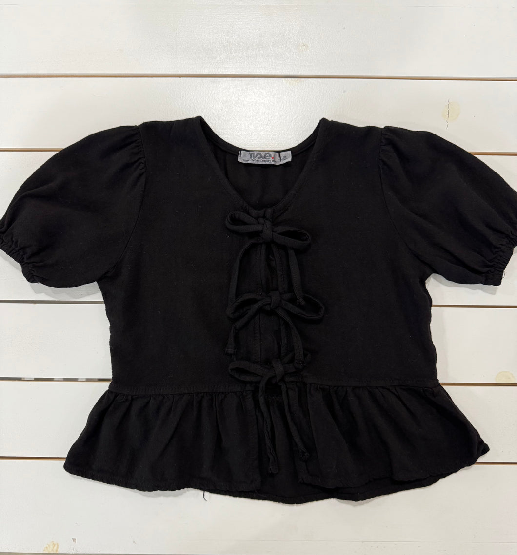 Puff Sleeve With Front Bow Top