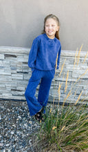 Load image into Gallery viewer, Navy Mineral Wash 2-Piece Girl's Sweat Set
