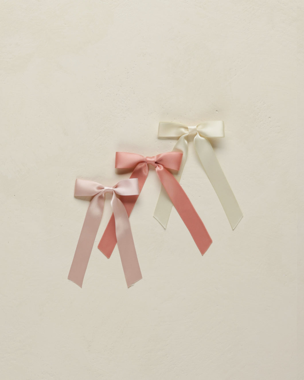 3pk Satin Bows - Bubblegum, Lipstick, & Natural