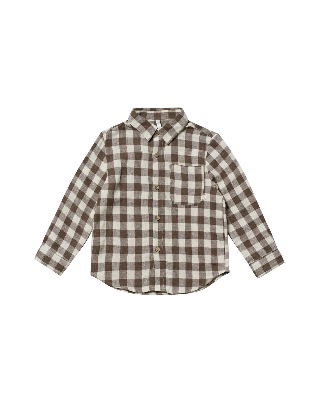 Charcoal Check Collared Long Sleeve