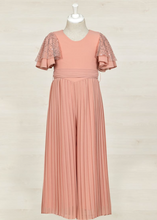 Load image into Gallery viewer, Dusty Rose Pleated Jumpsuit
