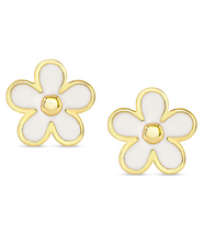 Load image into Gallery viewer, White Flower Stud Earrings

