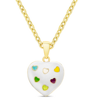 Load image into Gallery viewer, White Puffed Heart Pendant Necklace
