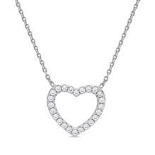 Load image into Gallery viewer, Sterling Silver Open Heart Necklace
