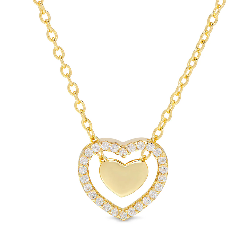 Gold Halo Heart Necklace