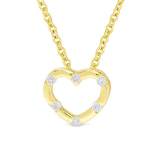 Load image into Gallery viewer, Gold CZ Stone Heart Necklace

