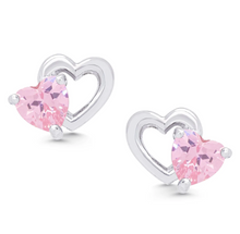 Load image into Gallery viewer, Sterling Silver Double Heart Earrings
