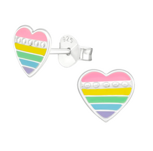Load image into Gallery viewer, Rainbow Heart Earrings
