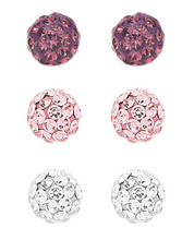 Load image into Gallery viewer, Crystal Fireball Stud 3pc Earring Set
