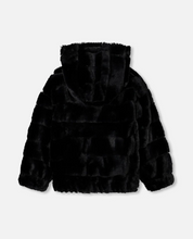 Load image into Gallery viewer, Black Faux Fur Hooded Jacket
