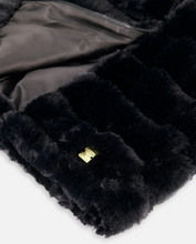 Load image into Gallery viewer, Black Faux Fur Hooded Jacket
