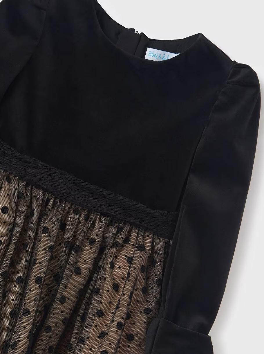 Taupe/Black Tulle Dress