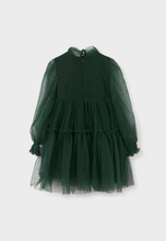 Load image into Gallery viewer, Pine Flocked Tulle Dress
