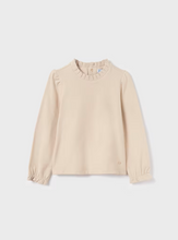 Load image into Gallery viewer, Beige Ruffled Neck Top
