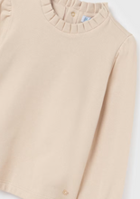 Load image into Gallery viewer, Beige Ruffled Neck Top

