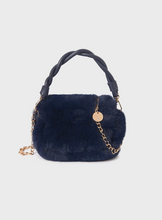Load image into Gallery viewer, Navy Faux Fur Handbag
