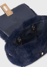 Load image into Gallery viewer, Navy Faux Fur Handbag
