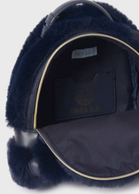 Load image into Gallery viewer, Navy Faux Fur Backpack

