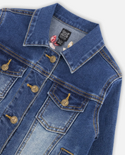 Load image into Gallery viewer, Floral Embroidered Denim Jacket
