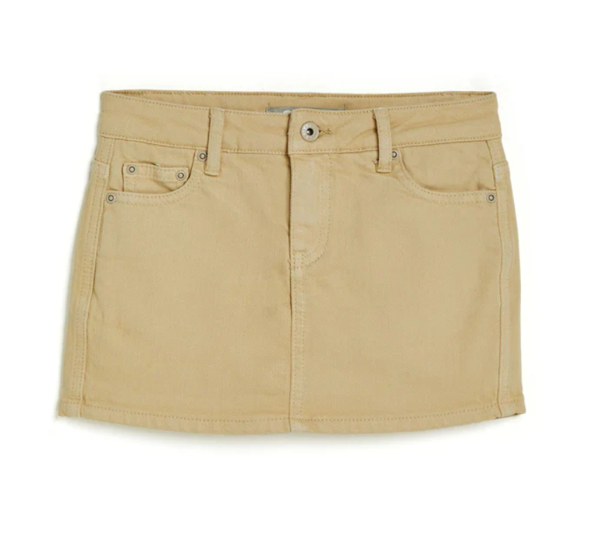 Khaki Denim Skort