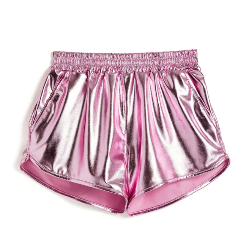 Light Pink Metallic Dolphin Shorts